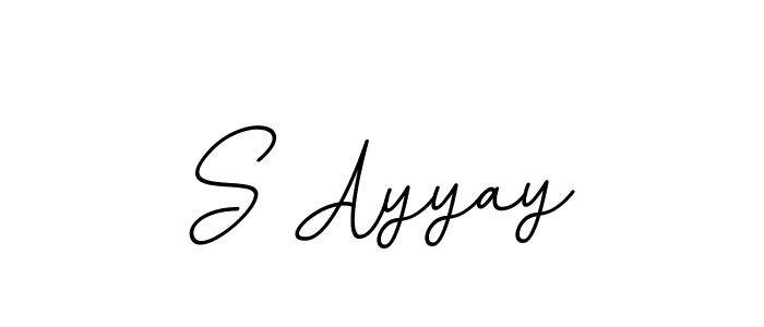 You should practise on your own different ways (BallpointsItalic-DORy9) to write your name (S Ayyay) in signature. don't let someone else do it for you. S Ayyay signature style 11 images and pictures png