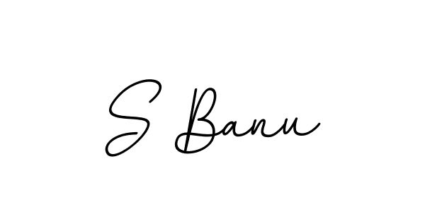 You should practise on your own different ways (BallpointsItalic-DORy9) to write your name (S Banu) in signature. don't let someone else do it for you. S Banu signature style 11 images and pictures png