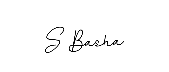 You should practise on your own different ways (BallpointsItalic-DORy9) to write your name (S Basha) in signature. don't let someone else do it for you. S Basha signature style 11 images and pictures png