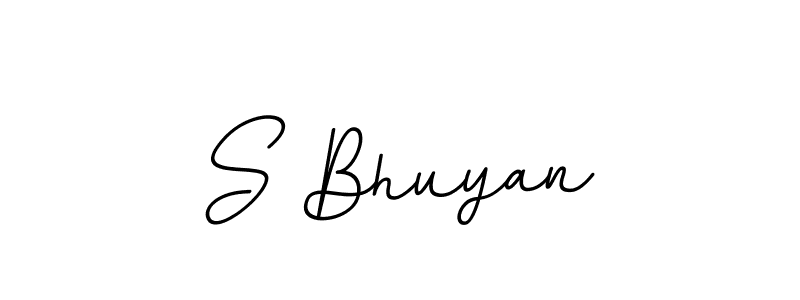 Use a signature maker to create a handwritten signature online. With this signature software, you can design (BallpointsItalic-DORy9) your own signature for name S Bhuyan. S Bhuyan signature style 11 images and pictures png