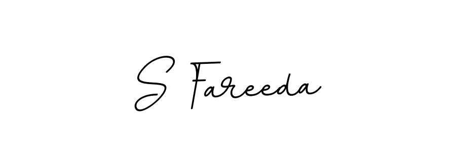 Use a signature maker to create a handwritten signature online. With this signature software, you can design (BallpointsItalic-DORy9) your own signature for name S Fareeda. S Fareeda signature style 11 images and pictures png