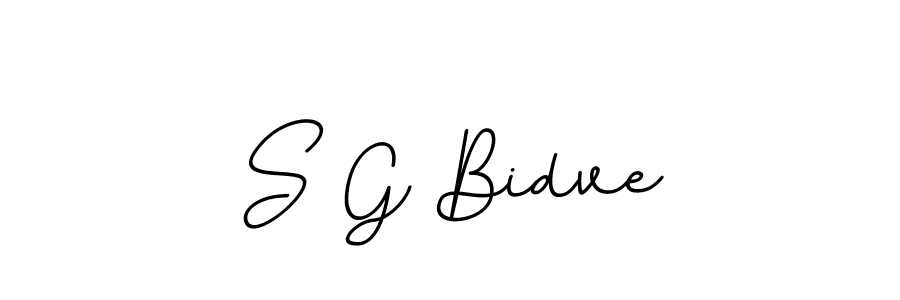 How to make S G Bidve name signature. Use BallpointsItalic-DORy9 style for creating short signs online. This is the latest handwritten sign. S G Bidve signature style 11 images and pictures png