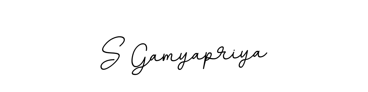 You should practise on your own different ways (BallpointsItalic-DORy9) to write your name (S Gamyapriya) in signature. don't let someone else do it for you. S Gamyapriya signature style 11 images and pictures png