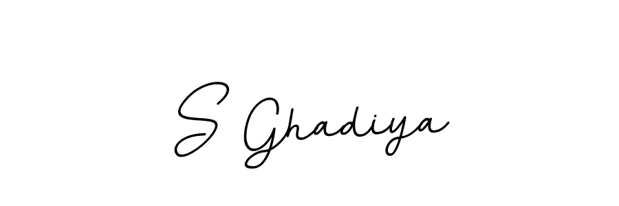 The best way (BallpointsItalic-DORy9) to make a short signature is to pick only two or three words in your name. The name S Ghadiya include a total of six letters. For converting this name. S Ghadiya signature style 11 images and pictures png
