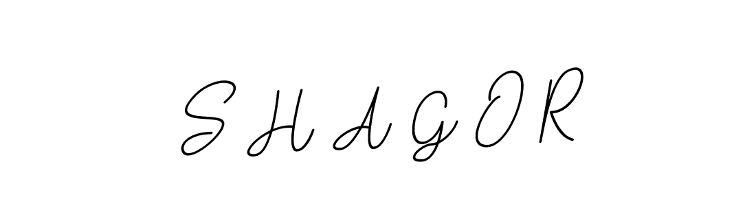 You should practise on your own different ways (BallpointsItalic-DORy9) to write your name (S H A G O R) in signature. don't let someone else do it for you. S H A G O R signature style 11 images and pictures png
