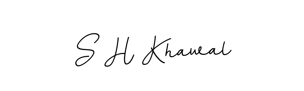 Make a beautiful signature design for name S H Khawal. With this signature (BallpointsItalic-DORy9) style, you can create a handwritten signature for free. S H Khawal signature style 11 images and pictures png