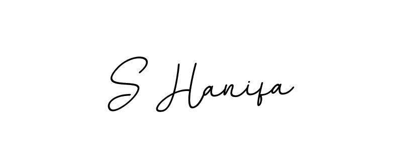 You should practise on your own different ways (BallpointsItalic-DORy9) to write your name (S Hanifa) in signature. don't let someone else do it for you. S Hanifa signature style 11 images and pictures png