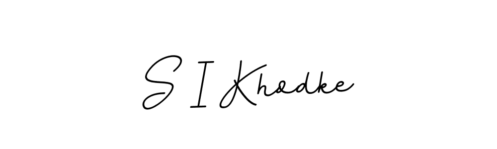 How to make S I Khodke name signature. Use BallpointsItalic-DORy9 style for creating short signs online. This is the latest handwritten sign. S I Khodke signature style 11 images and pictures png