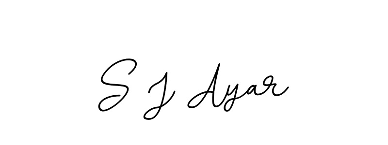 Create a beautiful signature design for name S J Ayar. With this signature (BallpointsItalic-DORy9) fonts, you can make a handwritten signature for free. S J Ayar signature style 11 images and pictures png