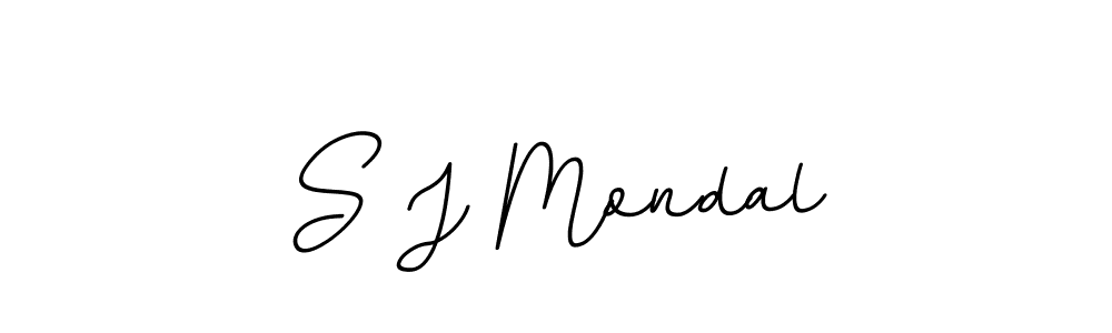 Use a signature maker to create a handwritten signature online. With this signature software, you can design (BallpointsItalic-DORy9) your own signature for name S J Mondal. S J Mondal signature style 11 images and pictures png