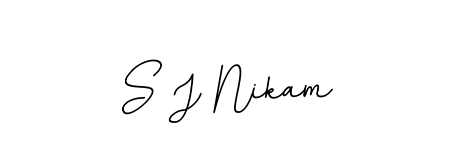 BallpointsItalic-DORy9 is a professional signature style that is perfect for those who want to add a touch of class to their signature. It is also a great choice for those who want to make their signature more unique. Get S J Nikam name to fancy signature for free. S J Nikam signature style 11 images and pictures png