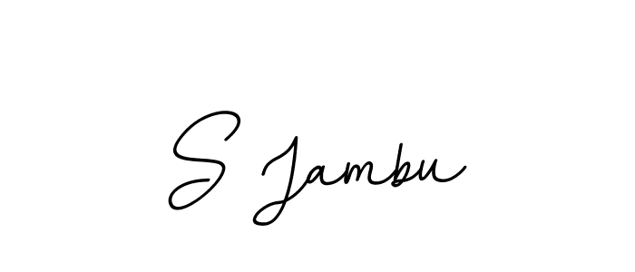 Create a beautiful signature design for name S Jambu. With this signature (BallpointsItalic-DORy9) fonts, you can make a handwritten signature for free. S Jambu signature style 11 images and pictures png