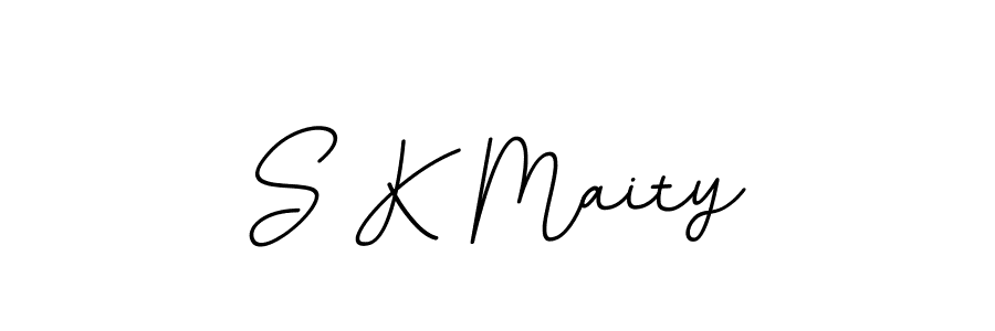 The best way (BallpointsItalic-DORy9) to make a short signature is to pick only two or three words in your name. The name S K Maity include a total of six letters. For converting this name. S K Maity signature style 11 images and pictures png