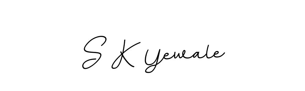 How to make S K Yewale name signature. Use BallpointsItalic-DORy9 style for creating short signs online. This is the latest handwritten sign. S K Yewale signature style 11 images and pictures png