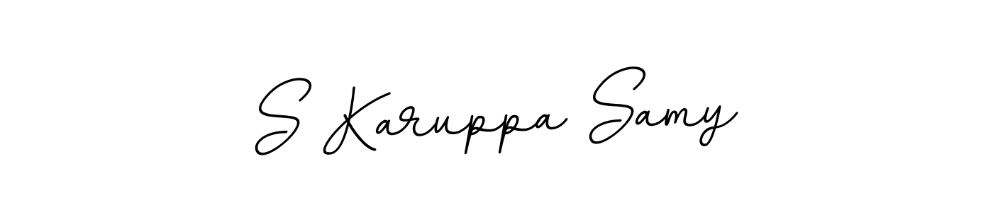 This is the best signature style for the S Karuppa Samy name. Also you like these signature font (BallpointsItalic-DORy9). Mix name signature. S Karuppa Samy signature style 11 images and pictures png