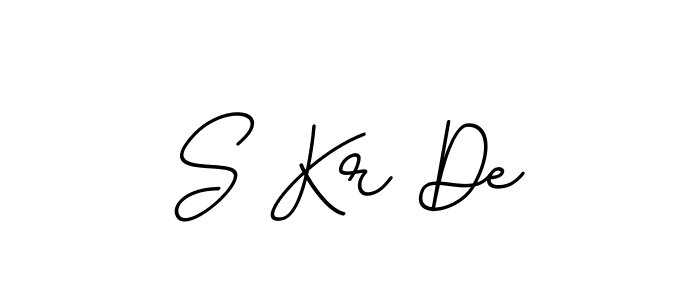 You should practise on your own different ways (BallpointsItalic-DORy9) to write your name (S Kr De) in signature. don't let someone else do it for you. S Kr De signature style 11 images and pictures png