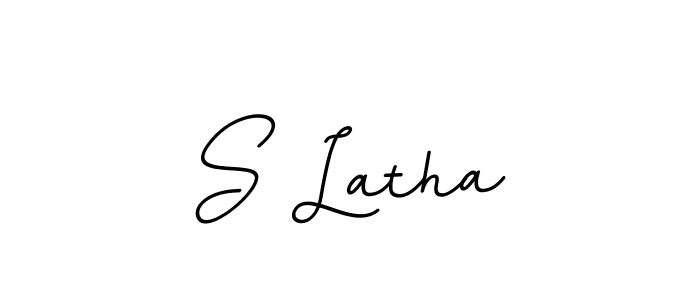 The best way (BallpointsItalic-DORy9) to make a short signature is to pick only two or three words in your name. The name S Latha include a total of six letters. For converting this name. S Latha signature style 11 images and pictures png
