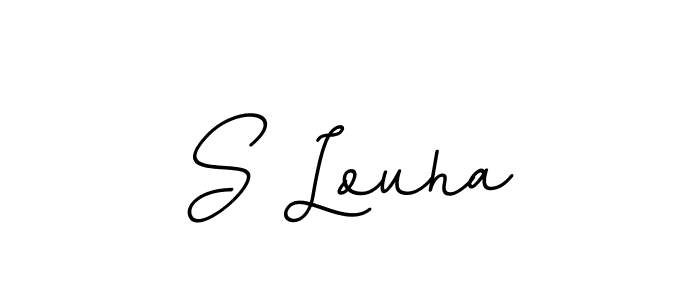 You should practise on your own different ways (BallpointsItalic-DORy9) to write your name (S Louha) in signature. don't let someone else do it for you. S Louha signature style 11 images and pictures png