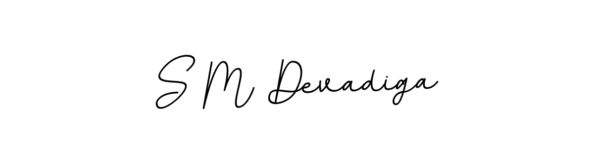 How to make S M Devadiga name signature. Use BallpointsItalic-DORy9 style for creating short signs online. This is the latest handwritten sign. S M Devadiga signature style 11 images and pictures png