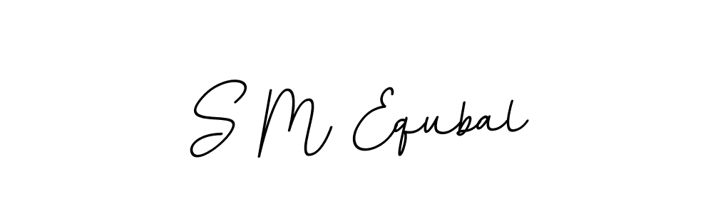 How to make S M Equbal name signature. Use BallpointsItalic-DORy9 style for creating short signs online. This is the latest handwritten sign. S M Equbal signature style 11 images and pictures png