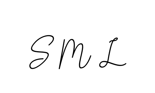 The best way (BallpointsItalic-DORy9) to make a short signature is to pick only two or three words in your name. The name S M L include a total of six letters. For converting this name. S M L signature style 11 images and pictures png