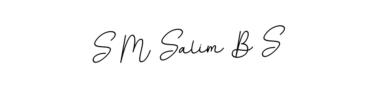 Make a beautiful signature design for name S M Salim B S. With this signature (BallpointsItalic-DORy9) style, you can create a handwritten signature for free. S M Salim B S signature style 11 images and pictures png