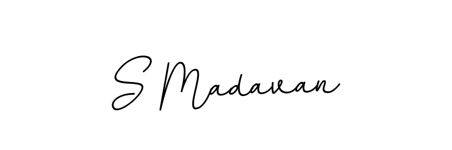 How to make S Madavan name signature. Use BallpointsItalic-DORy9 style for creating short signs online. This is the latest handwritten sign. S Madavan signature style 11 images and pictures png