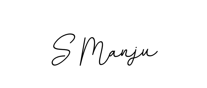 You should practise on your own different ways (BallpointsItalic-DORy9) to write your name (S Manju) in signature. don't let someone else do it for you. S Manju signature style 11 images and pictures png