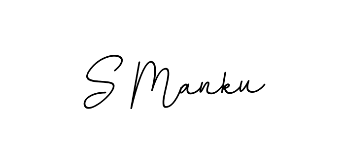 The best way (BallpointsItalic-DORy9) to make a short signature is to pick only two or three words in your name. The name S Manku include a total of six letters. For converting this name. S Manku signature style 11 images and pictures png