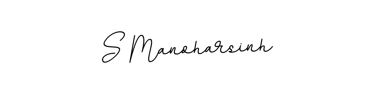 How to make S Manoharsinh name signature. Use BallpointsItalic-DORy9 style for creating short signs online. This is the latest handwritten sign. S Manoharsinh signature style 11 images and pictures png