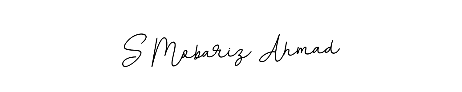 You should practise on your own different ways (BallpointsItalic-DORy9) to write your name (S Mobariz Ahmad) in signature. don't let someone else do it for you. S Mobariz Ahmad signature style 11 images and pictures png