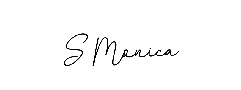 Design your own signature with our free online signature maker. With this signature software, you can create a handwritten (BallpointsItalic-DORy9) signature for name S Monica. S Monica signature style 11 images and pictures png
