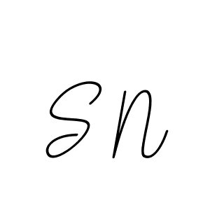 The best way (BallpointsItalic-DORy9) to make a short signature is to pick only two or three words in your name. The name S N include a total of six letters. For converting this name. S N signature style 11 images and pictures png