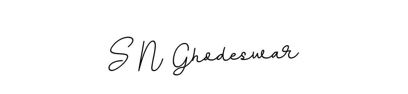 How to make S N Ghodeswar name signature. Use BallpointsItalic-DORy9 style for creating short signs online. This is the latest handwritten sign. S N Ghodeswar signature style 11 images and pictures png