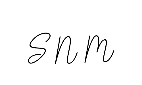 Design your own signature with our free online signature maker. With this signature software, you can create a handwritten (BallpointsItalic-DORy9) signature for name S N M. S N M signature style 11 images and pictures png