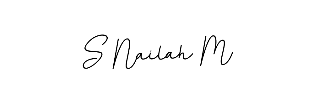 Use a signature maker to create a handwritten signature online. With this signature software, you can design (BallpointsItalic-DORy9) your own signature for name S Nailah M. S Nailah M signature style 11 images and pictures png