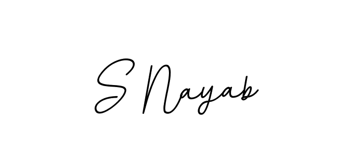 How to make S Nayab name signature. Use BallpointsItalic-DORy9 style for creating short signs online. This is the latest handwritten sign. S Nayab signature style 11 images and pictures png