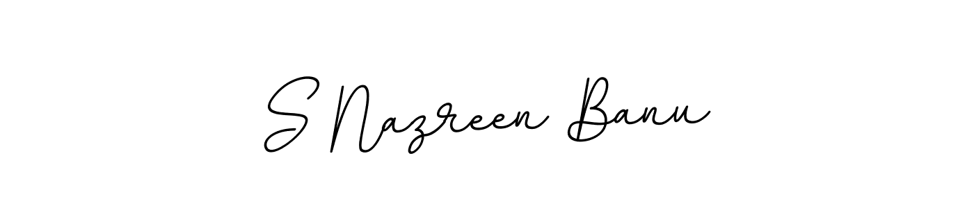 Design your own signature with our free online signature maker. With this signature software, you can create a handwritten (BallpointsItalic-DORy9) signature for name S Nazreen Banu. S Nazreen Banu signature style 11 images and pictures png