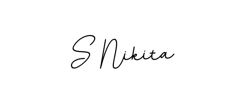 How to make S Nikita name signature. Use BallpointsItalic-DORy9 style for creating short signs online. This is the latest handwritten sign. S Nikita signature style 11 images and pictures png