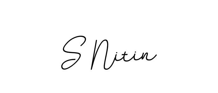 Use a signature maker to create a handwritten signature online. With this signature software, you can design (BallpointsItalic-DORy9) your own signature for name S Nitin. S Nitin signature style 11 images and pictures png