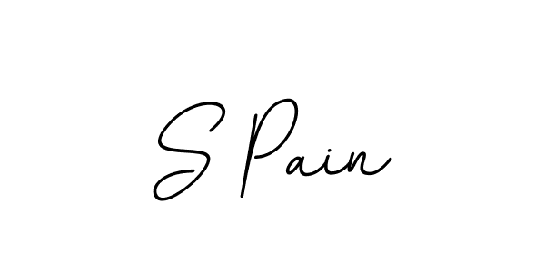 Design your own signature with our free online signature maker. With this signature software, you can create a handwritten (BallpointsItalic-DORy9) signature for name S Pain. S Pain signature style 11 images and pictures png