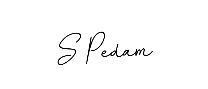 The best way (BallpointsItalic-DORy9) to make a short signature is to pick only two or three words in your name. The name S Pedam include a total of six letters. For converting this name. S Pedam signature style 11 images and pictures png