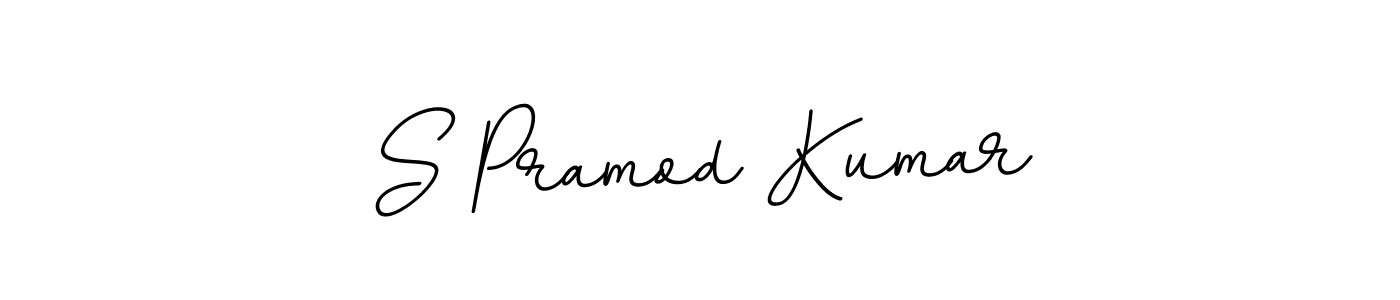 The best way (BallpointsItalic-DORy9) to make a short signature is to pick only two or three words in your name. The name S Pramod Kumar include a total of six letters. For converting this name. S Pramod Kumar signature style 11 images and pictures png