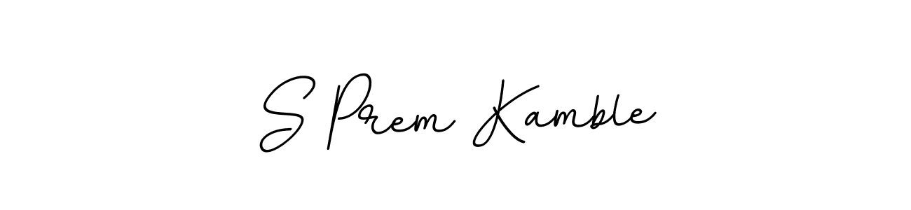 How to make S Prem Kamble name signature. Use BallpointsItalic-DORy9 style for creating short signs online. This is the latest handwritten sign. S Prem Kamble signature style 11 images and pictures png