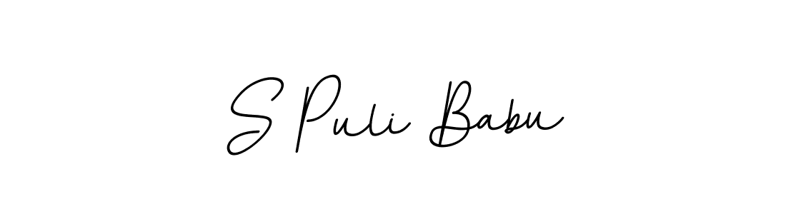 The best way (BallpointsItalic-DORy9) to make a short signature is to pick only two or three words in your name. The name S Puli Babu include a total of six letters. For converting this name. S Puli Babu signature style 11 images and pictures png