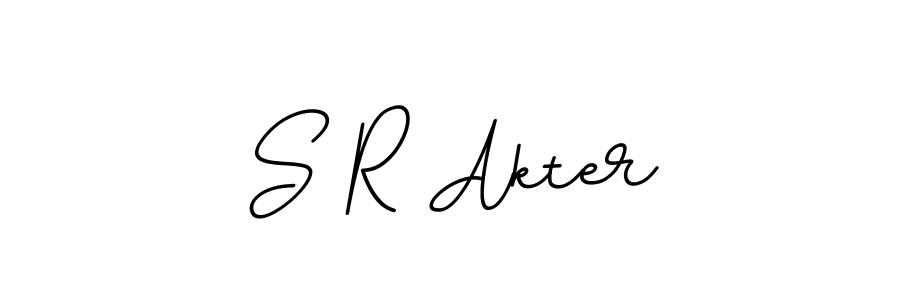 How to make S R Akter name signature. Use BallpointsItalic-DORy9 style for creating short signs online. This is the latest handwritten sign. S R Akter signature style 11 images and pictures png