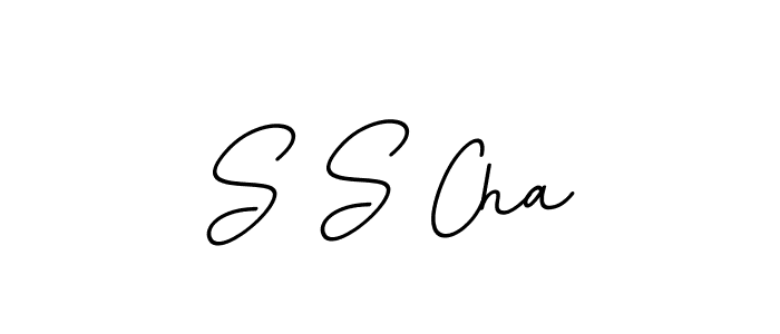 Use a signature maker to create a handwritten signature online. With this signature software, you can design (BallpointsItalic-DORy9) your own signature for name S S Cha. S S Cha signature style 11 images and pictures png