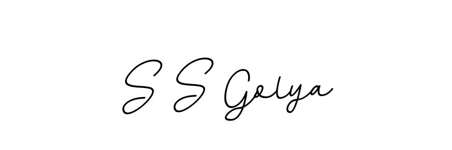 You should practise on your own different ways (BallpointsItalic-DORy9) to write your name (S S Golya) in signature. don't let someone else do it for you. S S Golya signature style 11 images and pictures png