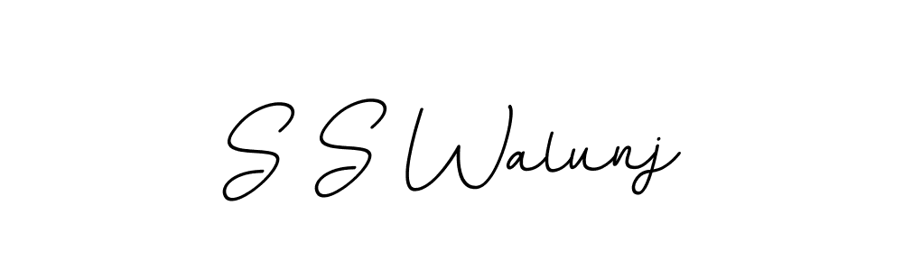 Design your own signature with our free online signature maker. With this signature software, you can create a handwritten (BallpointsItalic-DORy9) signature for name S S Walunj. S S Walunj signature style 11 images and pictures png