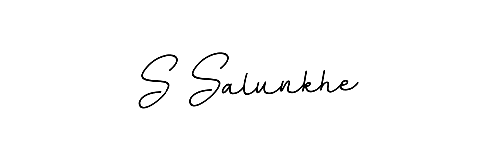 The best way (BallpointsItalic-DORy9) to make a short signature is to pick only two or three words in your name. The name S Salunkhe include a total of six letters. For converting this name. S Salunkhe signature style 11 images and pictures png